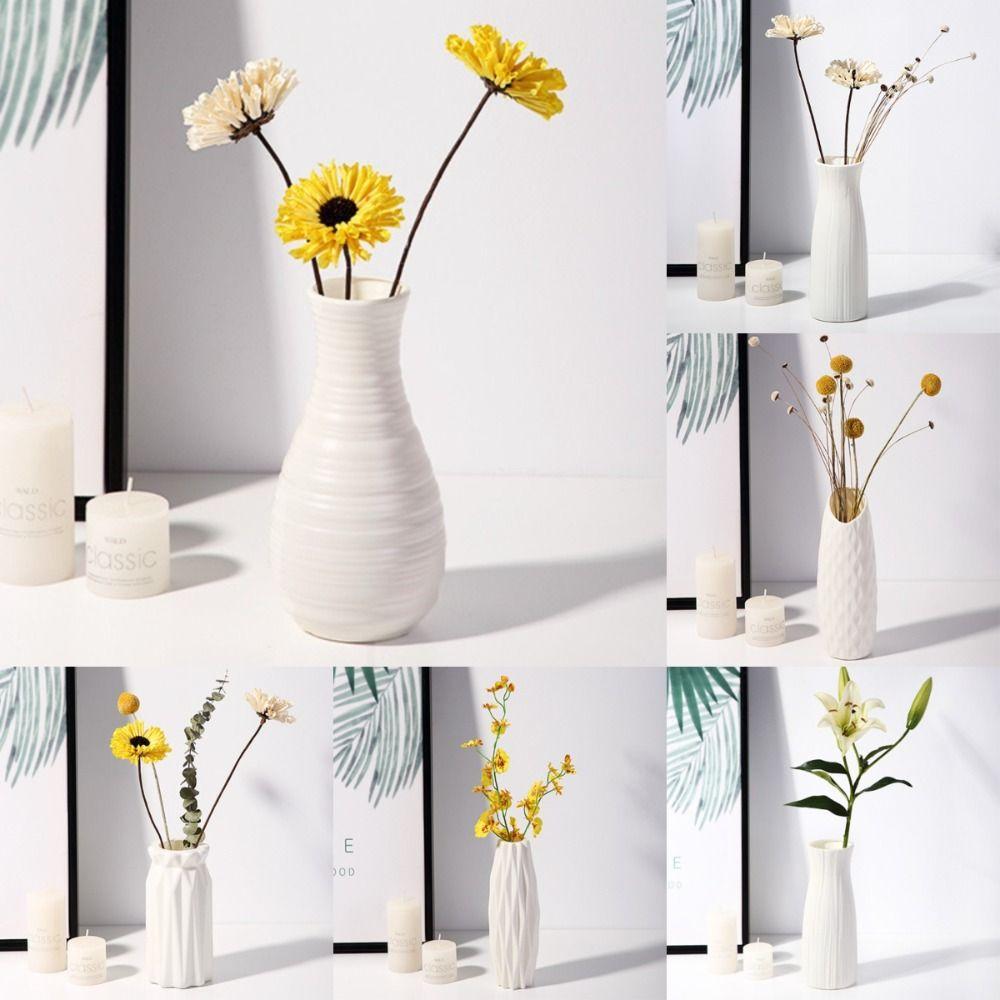 Imitation Ceramic Nordic Flower Vase Creative Flower Bottle  Home Decoration