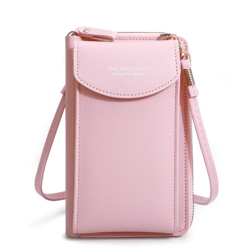 Women's Wallet Shoulder Mini Leather Bags Straps Mobile Phone Big Card Holders Wallet Handbag Money Pockets Girls Small Bags sac