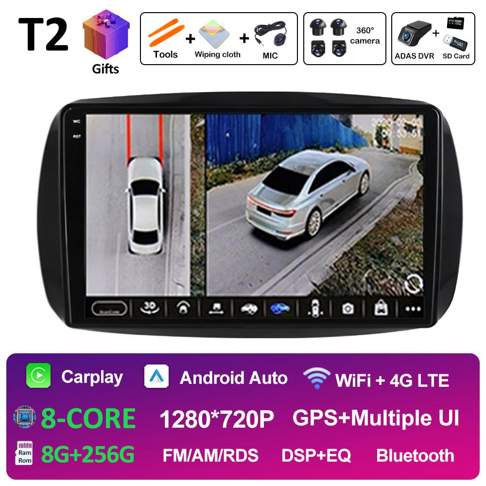 GPS Навигация Для Mercedes Smart 453 Fortwo 2014 2015 2016 2017 - 2020 Android Auto DSP Стерео QLED IPS Экран 4G Аксессуары
