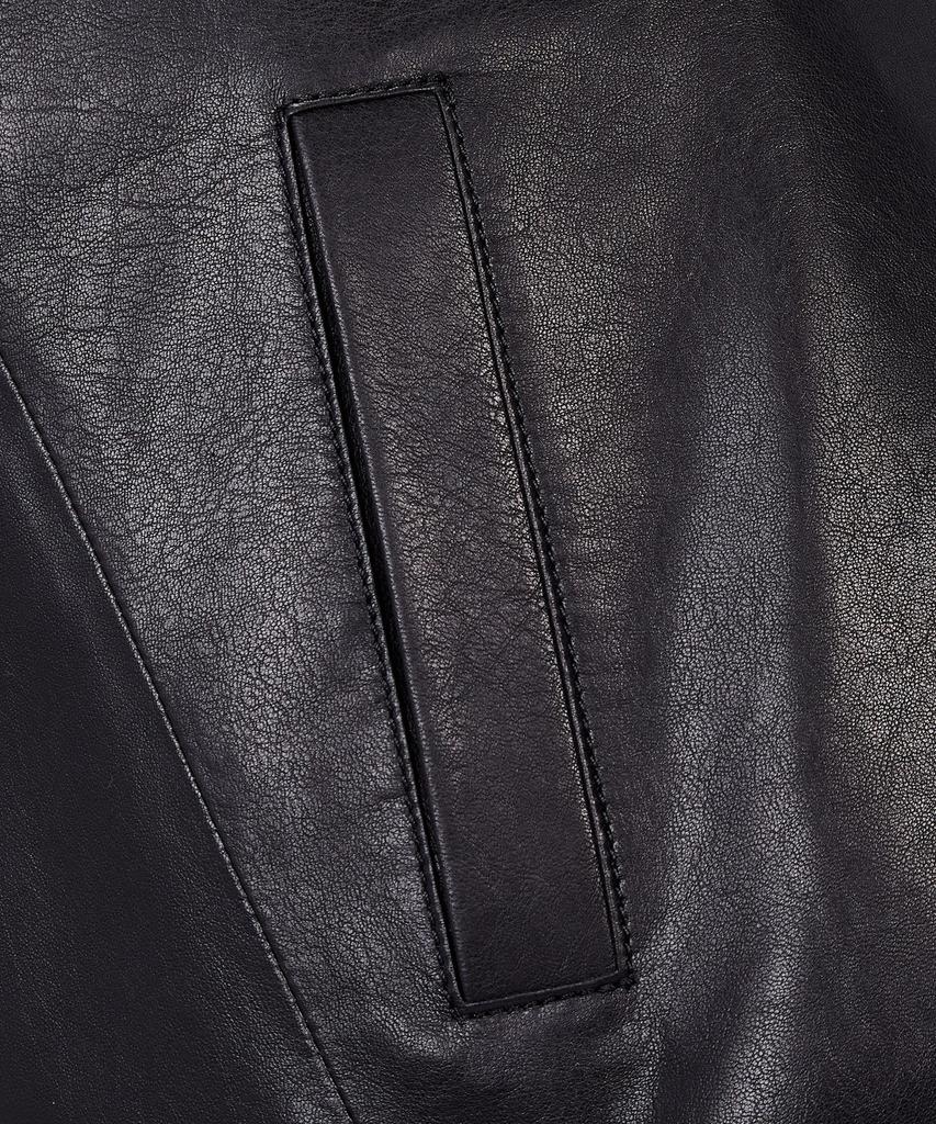 Man On The Boon Two-Way Zipper Leather Jacket_Black 4715110004