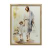 Jesus Walking With Child Jesus Walking With Child, 30X40 Cm, Wooden Frame Light Oak, Matte Paper 230 Gsm
