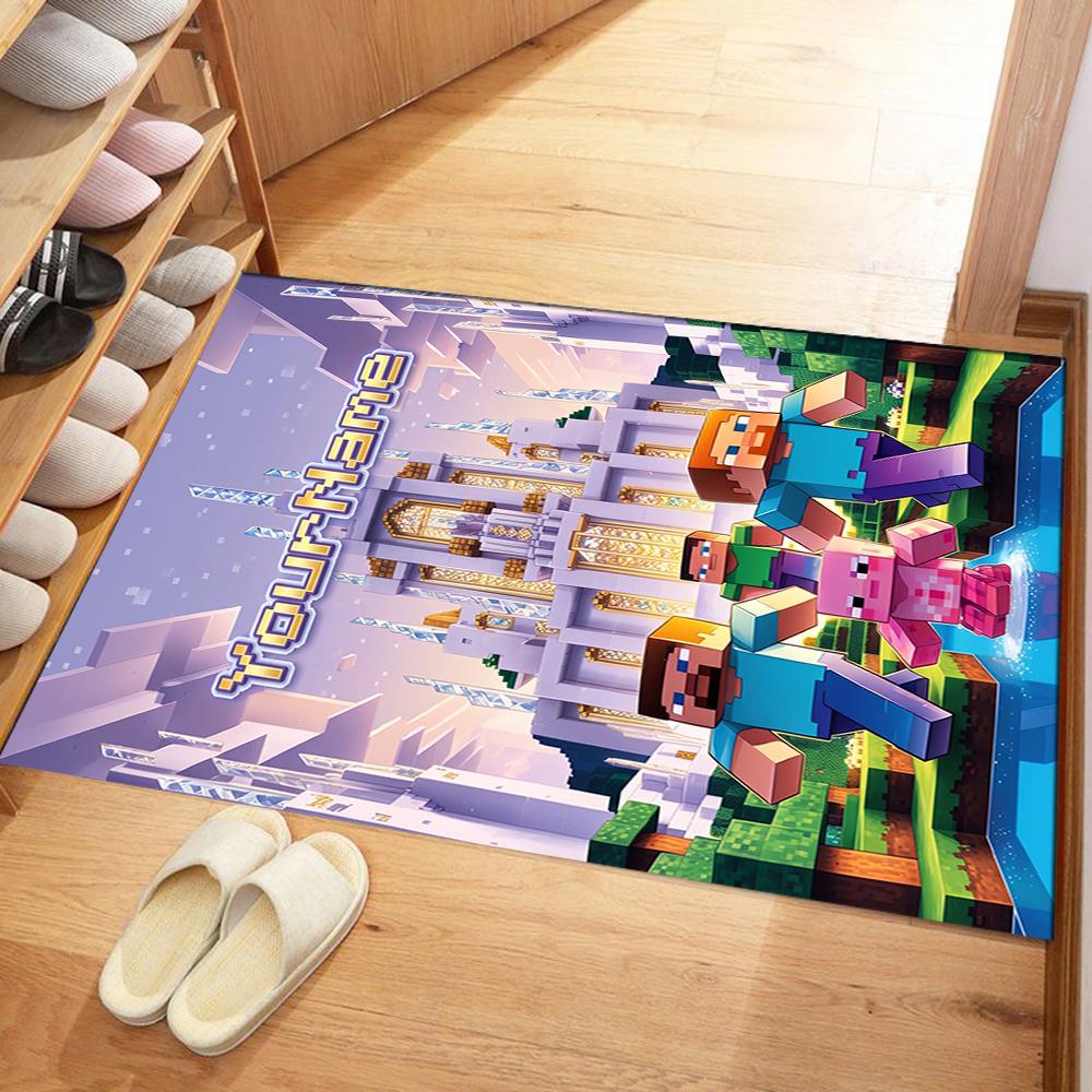 Minecraft 43 Personalized Name Carpet Perfect for Study room Balcony Game Room Living Rooms Antislip Carpet Anime Office Decor