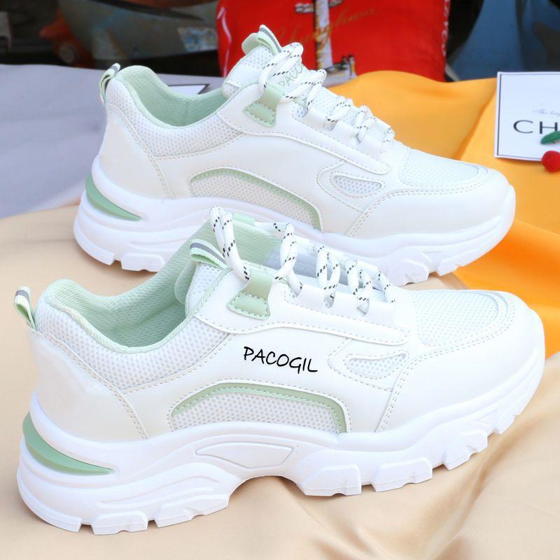 Sneakers Women's 2024 Spring and Summer Women's Shoes New Trendy Shoes Casual Running Shoes Breathable Mesh White Shoes Women's Dad Shoes