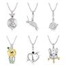 Cute Carrot Bunny Pendant Original 925 Sterling Silver Flower Skull Turtle Animal Heart Shape Pendant Necklaces Jewelry Making for Women Fashion