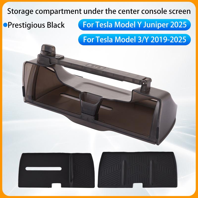 For Tesla Model 3 Y Highland Juniper 2021-2025 Hidden Screen Storage Magnetic Opening And Closing Hidden Large Space Storage Box