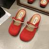 Slippers Women's New Soft-soled Grandma Shoes In the Summer of 2025, Pearl Bow, Small Fragrant Style, Outer Wear, Bag Head Sandals Women