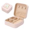 1PC Personalized Portable Jewelry Storage for Women Girls Jewelry Box Small Initial Letter Pink Jewelry Case