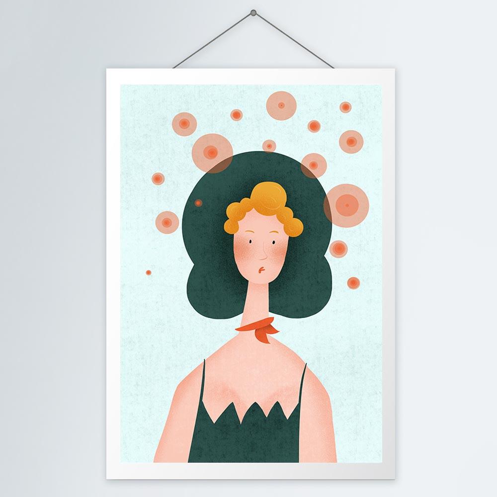 Nordic Figure Oil Painting Blonde Goddess Abstract Art Canvas Painting Living Room Corridor Office Home Decoration Mural No Frame