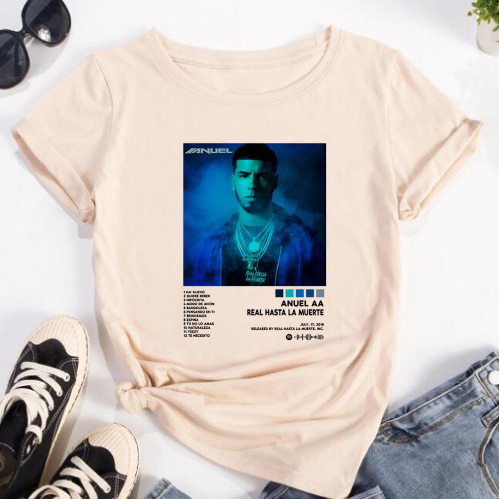 Anuel Aa tshirt Women Colorful Punk anime kawaii Trendy Y2k t shirt aesthetic kawaii graphic anime