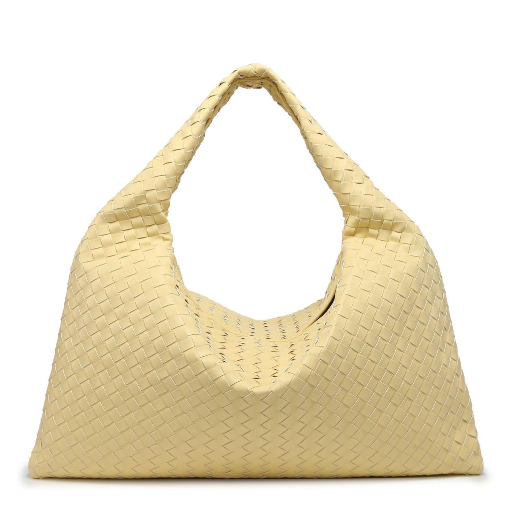 2026 Stylish Large Handmade Woven Tote Bag with Spacious Design – Perfect for Commuting and Shoulder Carrying