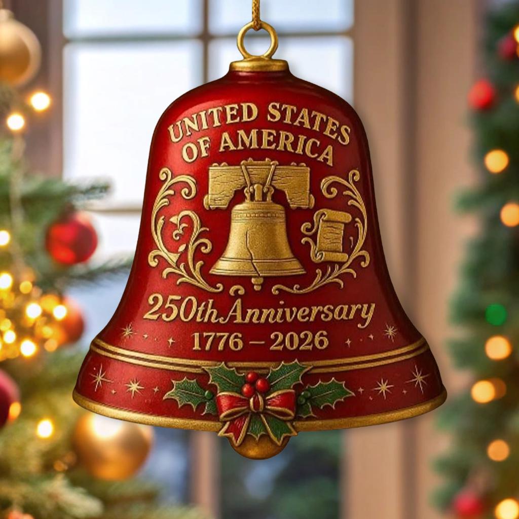 USA 250th Anniversary Bell Multi-Purpose Hanging Bell Decor Wear Resist Anniversary Bell Ornament for Patriotic Holidays