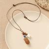 Handmade woven necklace pendant in Chinese ethnic style cotton and linen pendant necklace
