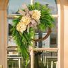 Hydrangea Wreath, Hanging Decoration Home Bow Wall Hanging Wreath Door Hanging