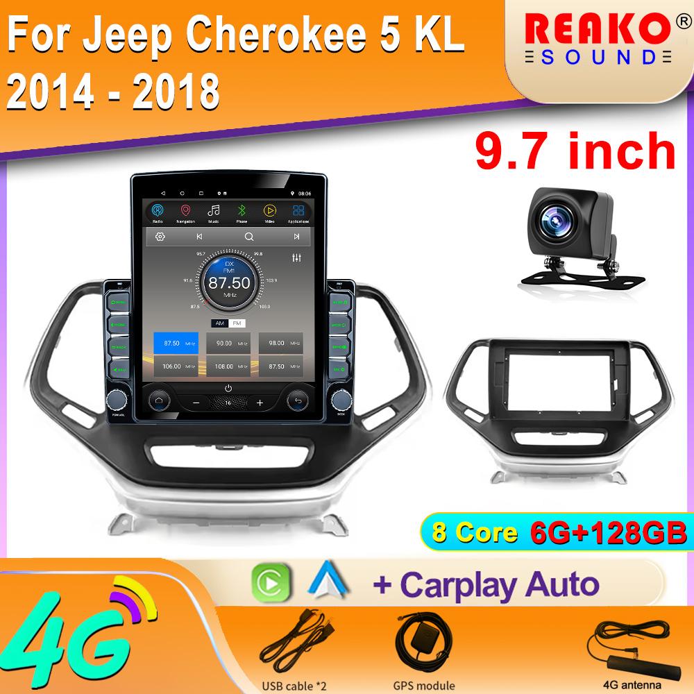 9,7-дюймовый вертикальный экран Tesla Android автомобильное радио для Jeep Cherokee 5 KL 2014 - 2018 GPS навигация мультимедийный плеер Carplay