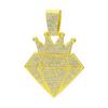 High Quality Hip Hop Alloy Full Diamond Crown Necklaces With 13mm Cuban Chain Diamond Shape Pendants For Men Charm Jewelry Gifts