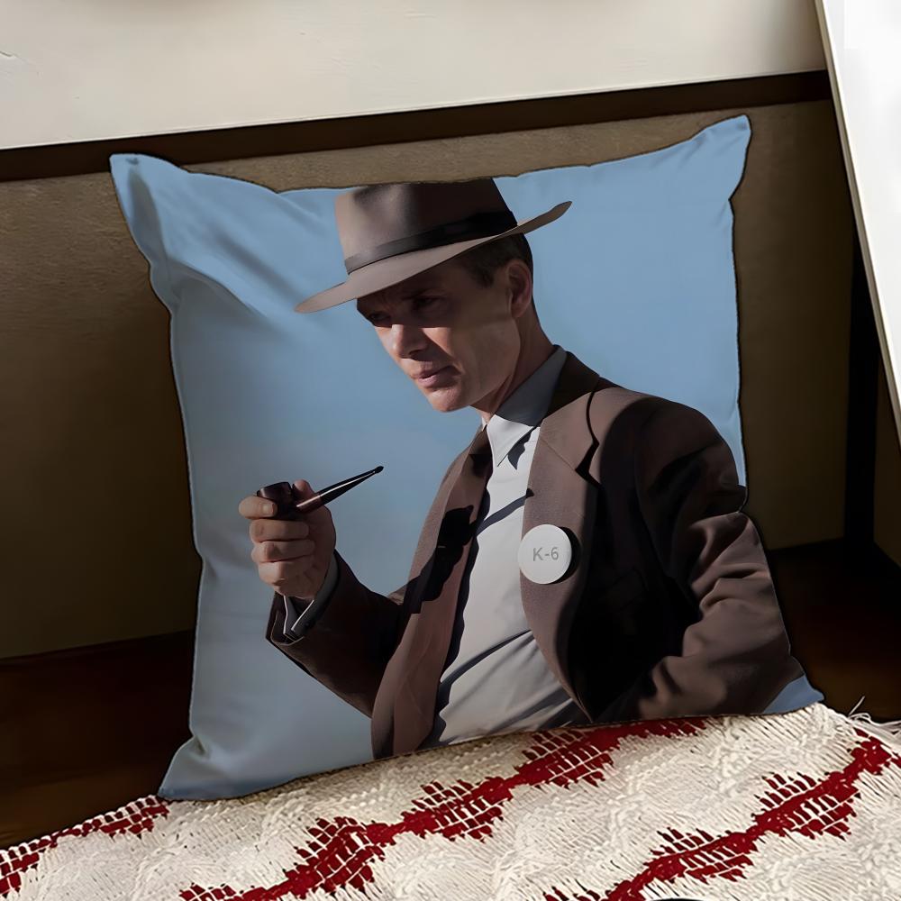 OOppenheimerS Movie Cushion Cover Reversible Soft Durable Pillow Cover Home Car MultiScene Use for Daily Comfort