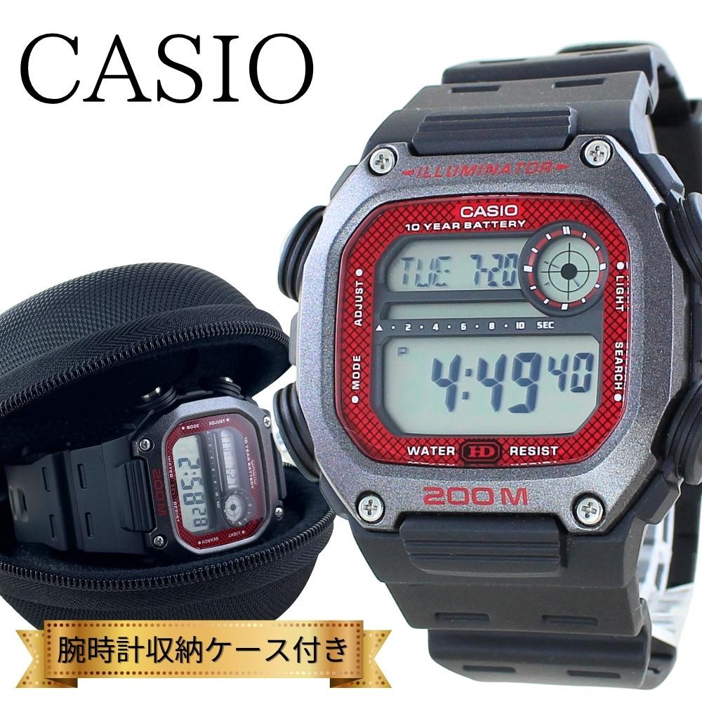 Casio Цифровые 20 АТМ Водонепроницаемые Поставляются с Часами Отлично подходят для Прихода и Входа Мужские Часы, Устойчивые, Черные, , Корпус, Возраст, Выпускной