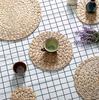 6 Pack Natural Water Hyacinth Weave Placemat Round Rattan Tablemats