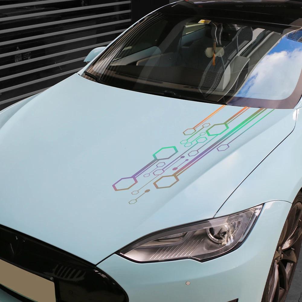 Наклейка на капот автомобиля Шестигранные полосы Наклейка Пленка Декор Тюнинг Аксессуары Для VW Volkswagen Tesla Skoda Volvo Suzuki BMW Seat Subaru