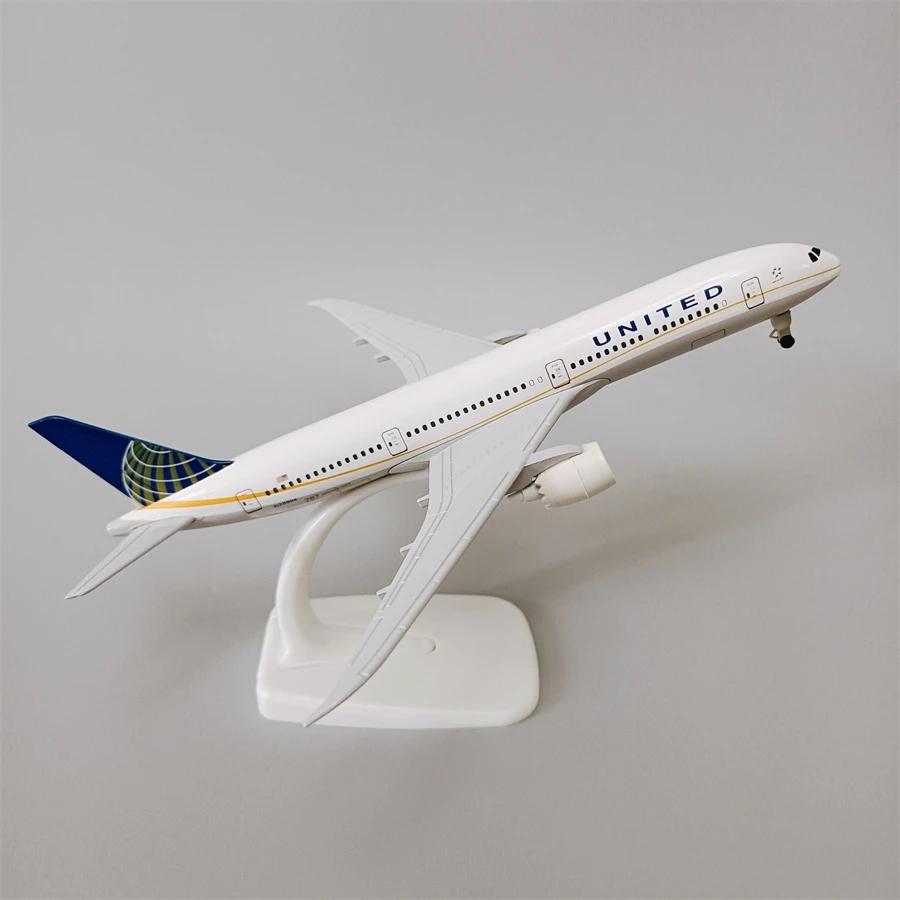 20см Металлическая модель самолета Авиакомпании United Boeing 787 Модель самолета United B787 Модель самолета Детский подарок