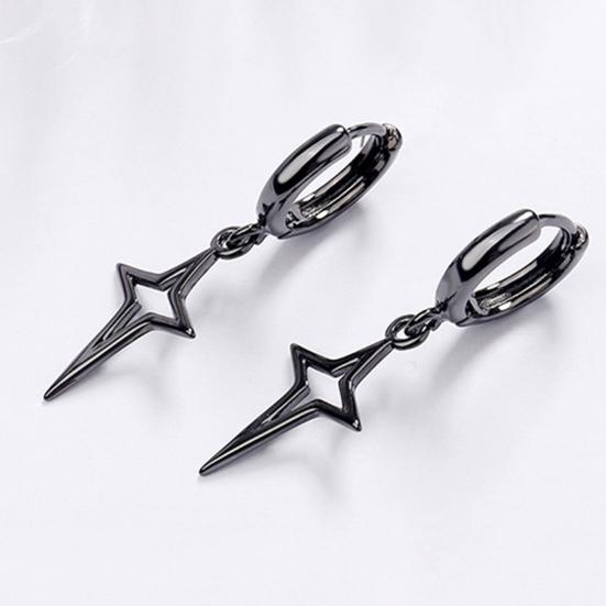 1 Pair Women Earrings Solid Color Star Shape Hip-hop Sturdy Lady Drop