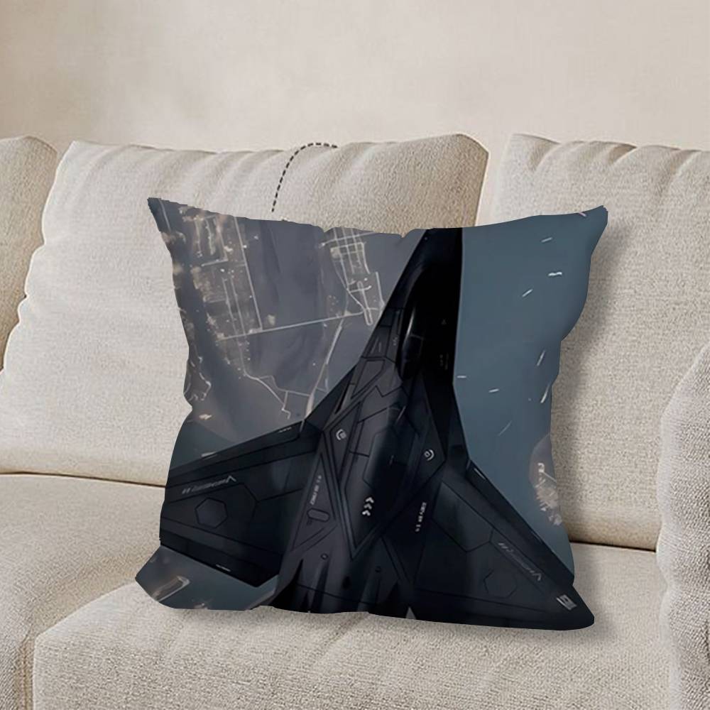 F-F35 Истребители F22 Наволочка Наволочка против пылевых клещей Невидимая молния шелковистый короткий плюш Чехол на подушку для дивана