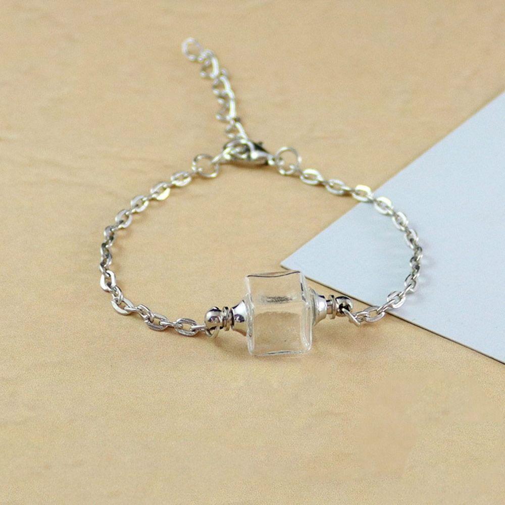 Многоцветный браслет из шнура с подвеской-шармом в виде изогнутого куба на удачу, подарок, стеклянная колба