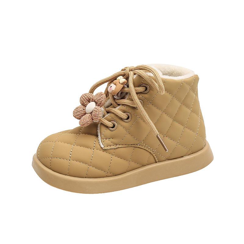 Новые детские зимние ботинки, милые зимние ботинки для девочек, милые универсальные детские повседневные хлопковые ботинки принцессы, модные теплые плюшевые