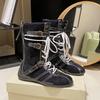 Fashion Designer Women's Short Boots New Autumn Winter Suede Leather Chunky Boots Fashion Gladiator High Buckle Goth Boots Mujer Zapatos