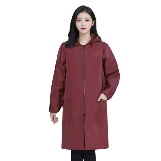 Пальто с защитой от масла и высокой цветовой насыщенностью, женская куртка с капюшоном и длинным рукавом, термоизоляционная водонепроницаемая верхняя одежда