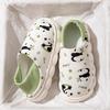 Fashion Cartoon Printed Home Cotton Slippers Women 2025 Indoor Non Slip Soft Sole Pregnant Shoes Woman Breathable Thick Bottom Slides