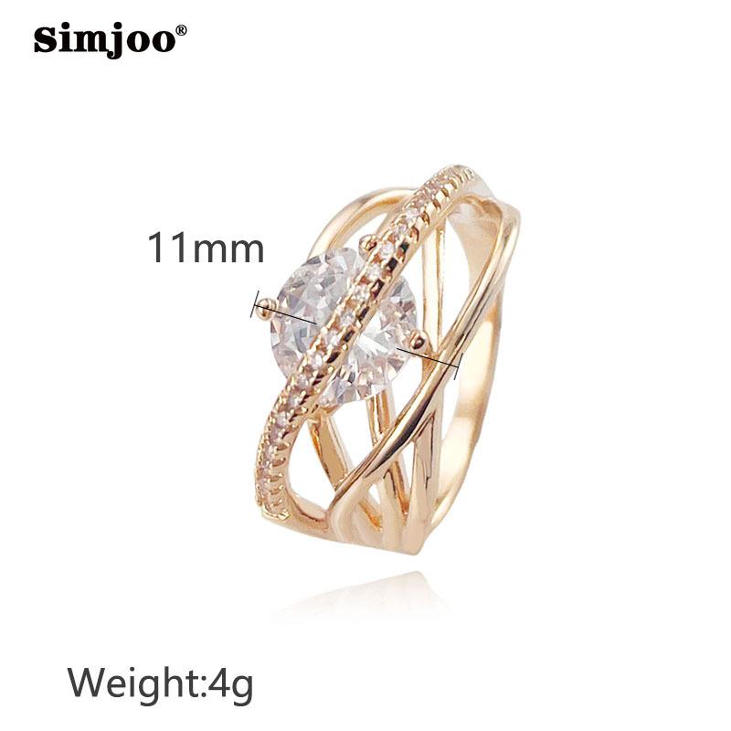 SIMJOO Кольцо с цирконом, женское многоуровневое кольцо с геометрической линией и крестом