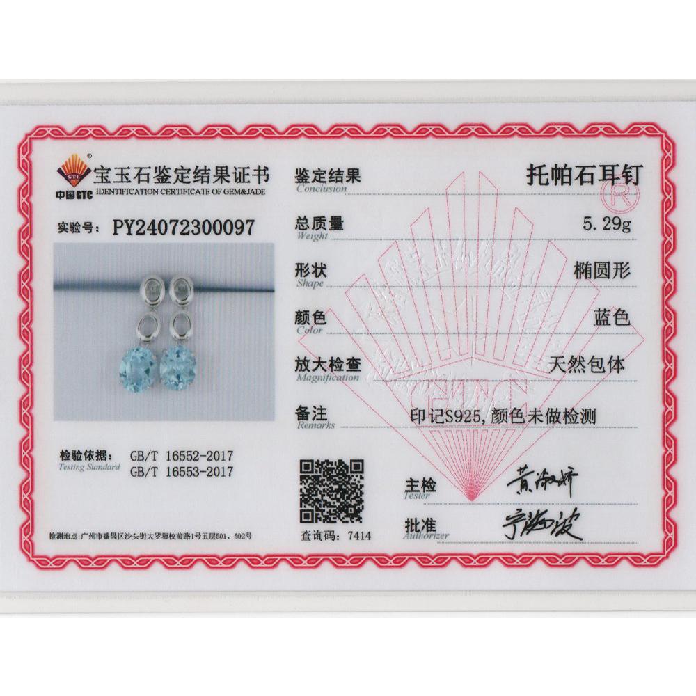 Beautiful Blue November Birthstone Natural Sky Blue Topaz Ring Earring Jewelry Set S925 Silver Jewelry for Ladies and Girls