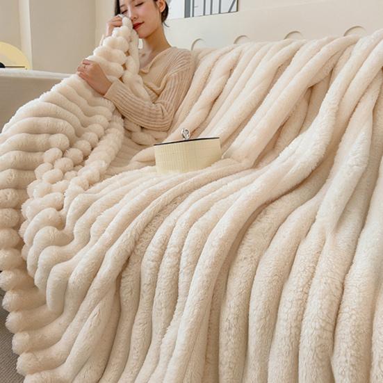 Luxury Velvet Blanket Ultra-Soft Pillow Cover Faux Fur Double-Sided Plush Comfort Pillowcase