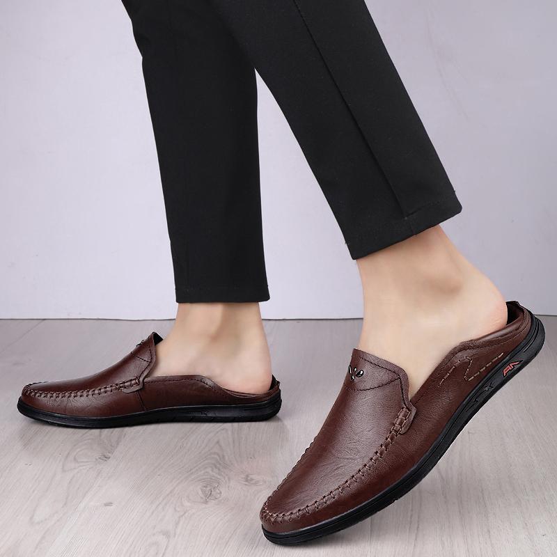 Fashion 2025 New Arrival Men Loafers Men's Breathable Fashion Casual Shoes Genuine Leather Driving Footwear Summer Mens Slip On Flats