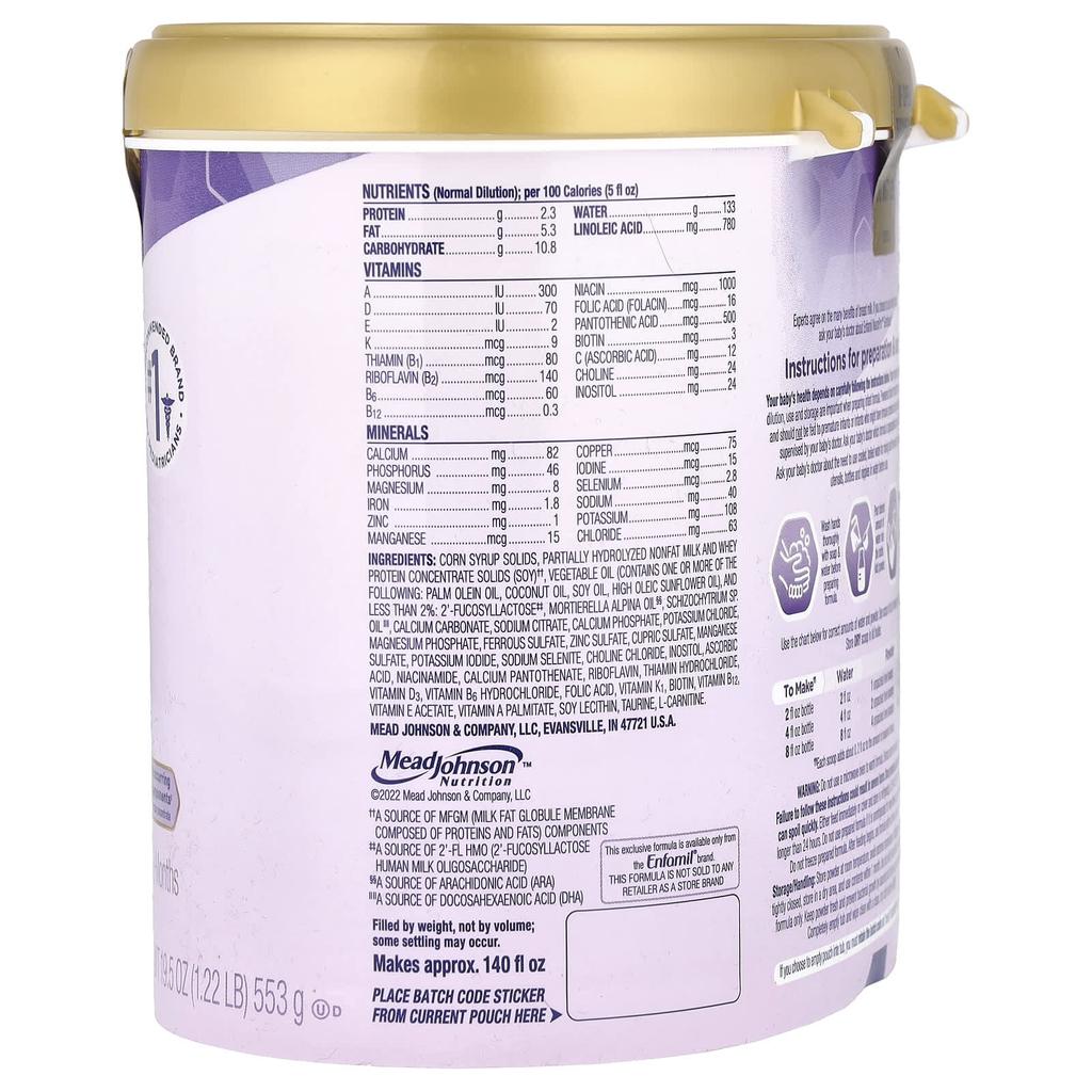 Enfamil NeuroPro™ Gentlease®, Infant Formula, 0-12 Months, 19.5 Oz (553 G)