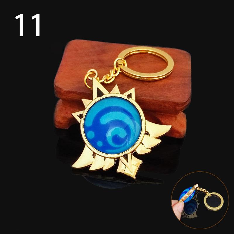 1 шт. Vision Lnazuma Eye Of Original God игрушка брелок светящийся брелок игра Genshin Impact 7 Element Weapons Ganyu