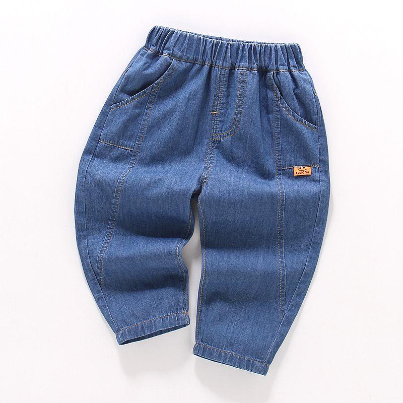 Boys' Denim Mosquito Proof Pants, Summer Children's Denim Pants Loose Baby Jeans