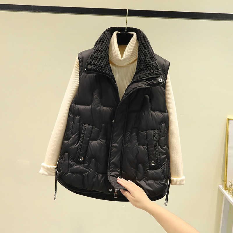 2024 новый пуховый жилет короткий белый утиный пуховик с воротником-стойкой маленький жилет модный жилет трендовый