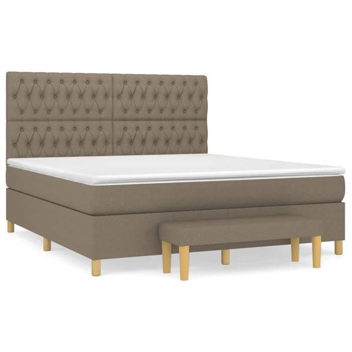 Maison Exclusive - Sommier à lattes de lit avec matelas Taupe 180x200 cm Tissu