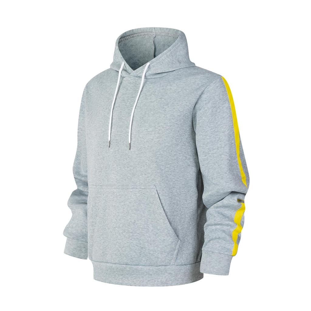 Casual Hoodie with Side Stripe Decoration - Adjustable Drawstring, Kangaroo Pocket, Soft Fabric, Suitable for Daily Urban Casual Wear