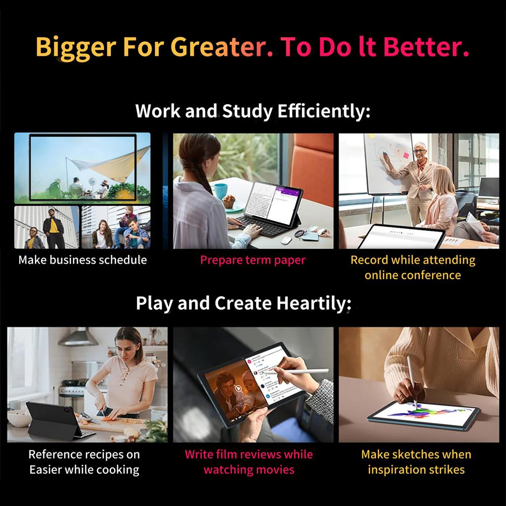 BDF 10.1 Inch Big Screen 8GB+256GB Tablet PC Android 12 3G 4G Lte WiFi BT Mobile Phone Sim Card