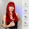 HAIRCUBE красный прямой синтетический парик для женщин длинный натуральный многослойный парик с челкой косплей вечерние термостойкое волокно парик волосы