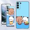 Cute BuBu DuDu Black Silicone Phone Case For Samsung Galaxy S23 S21 S20 FE S24 S22 Ultra S10E S10 S9 S8 Plus