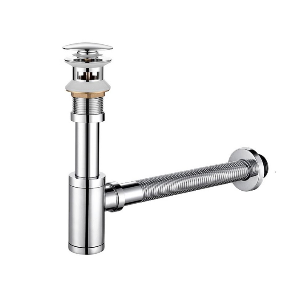 Всплывающая пробка для слива Круглый P-образный сифон Комплект сливной трубы Сифон Сливное отверстие Сантехническая труба Ванная комната