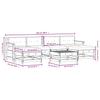 7 Piece Garden Lounge Set with Cushions White Solid Wood