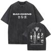 Винтажная стираная футболка с графическим принтом рок-группы Bad Omens Мужская Классическая Панк Готика Короткий рукав Хлопковая футболка Уличная одежда
