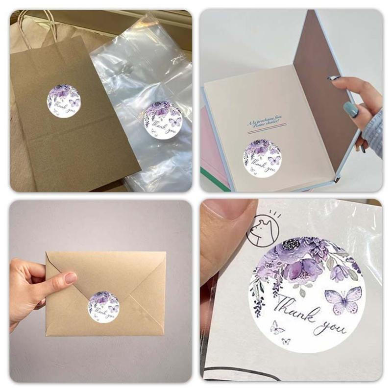Круглые наклейки Спасибо Этикетки Наклейки на конверты Этикетки с цветочным принтом для Свадьбы Девичника Дня рождения Украшение