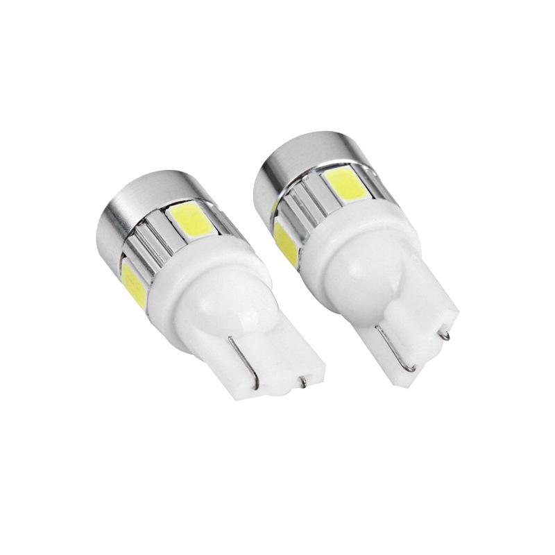 2 шт./10 шт. T10 светодиодные лампы 194 168 W5W 5630 6 SMD объектив, внутренняя лампа, белый габаритный фонарь для лицензии