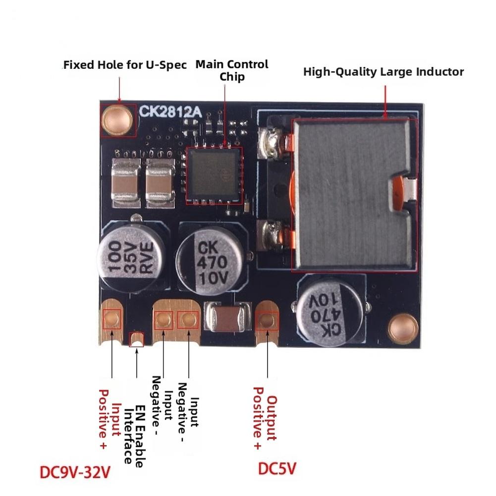 1pc DC Step-Down Power Supply Module 9V-32V To Fixed 5V 12A 60W High Power For Electronic Devices Accessories